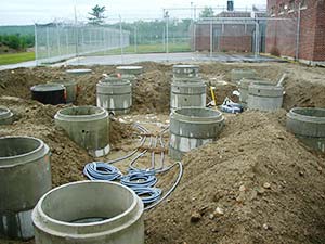 Tanks With Risers Ready for Back-Filling